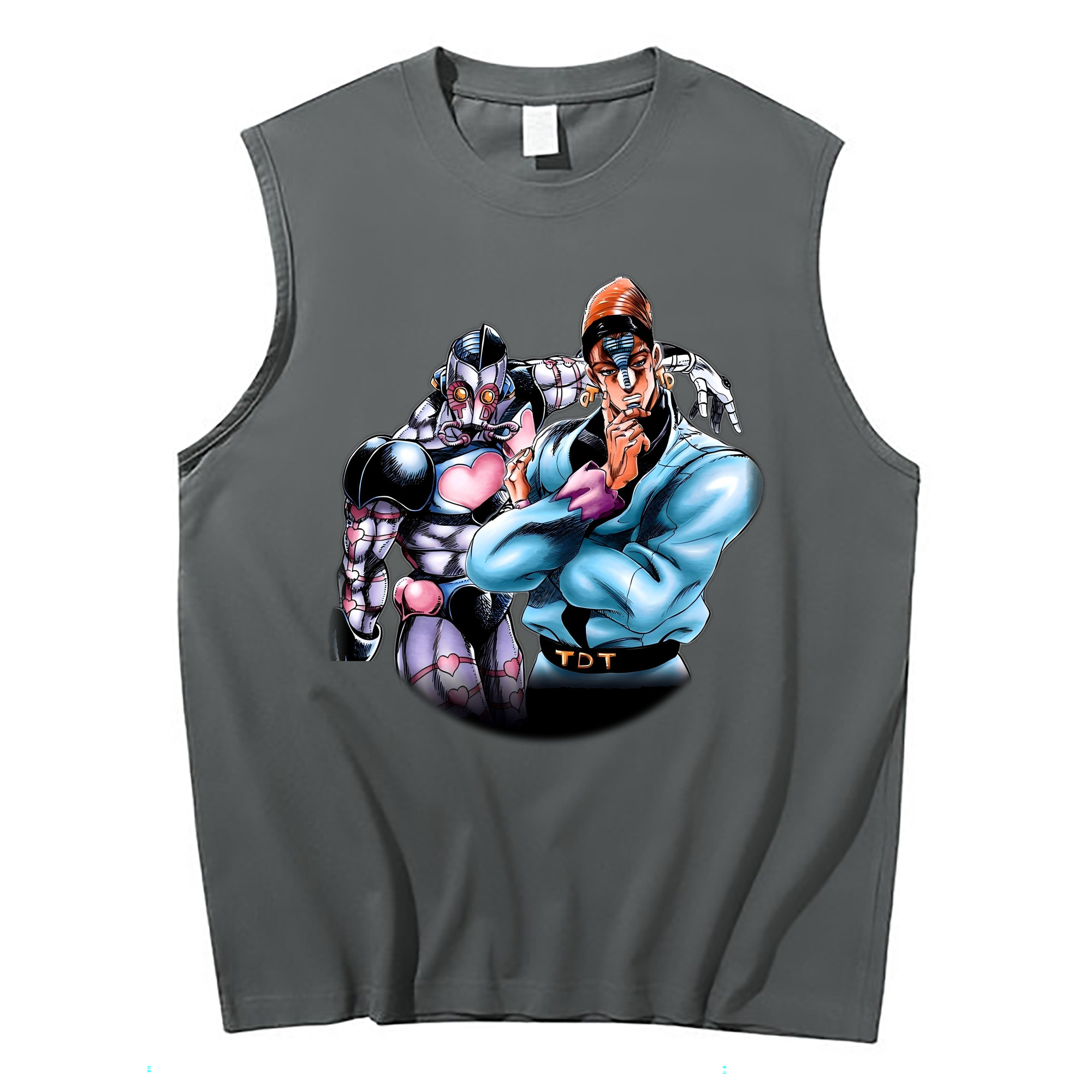 （画像用） ジョジョの奇妙な冒険 ひがしかた じょうすけ JoJo's Bizarre Adventure Higashikata Josuke コットン100％タンクトップ（フロントプリント）
